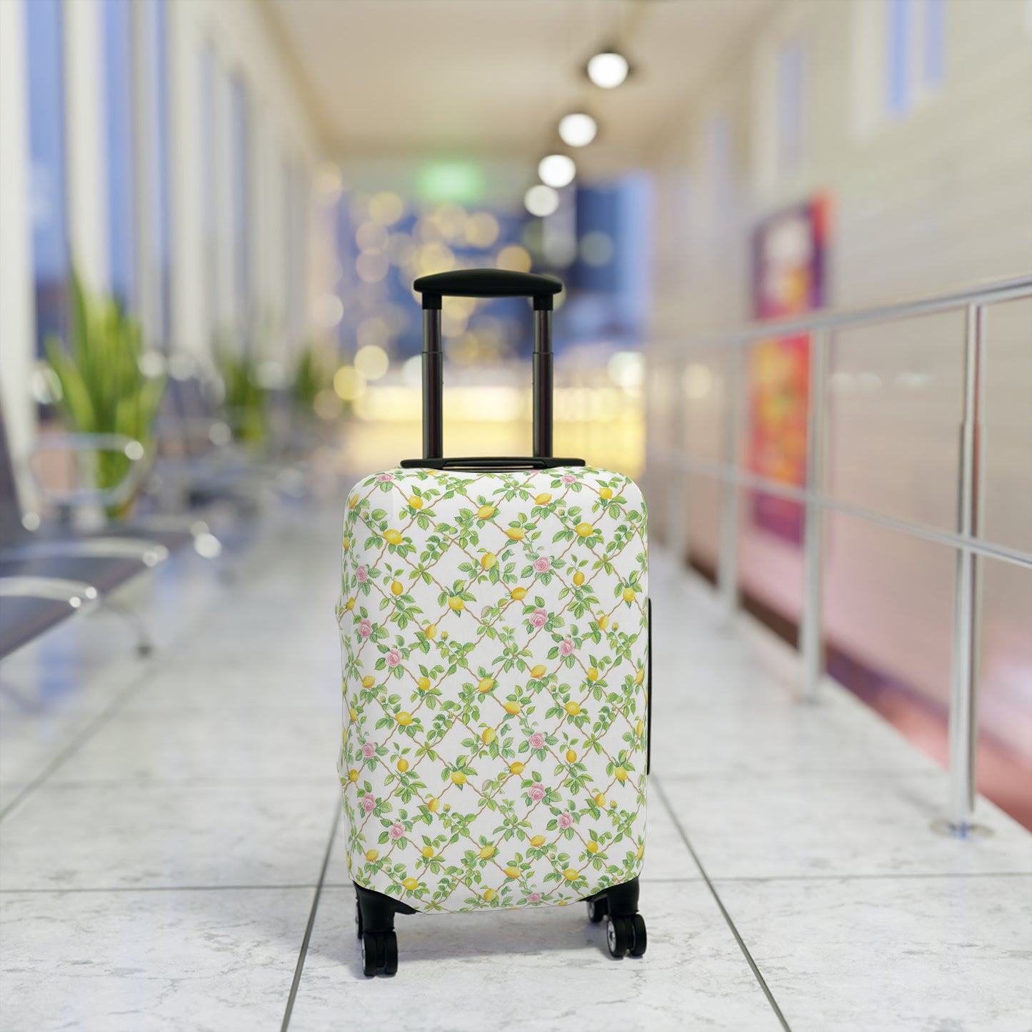 Lemon Lattice Suitcase Cover