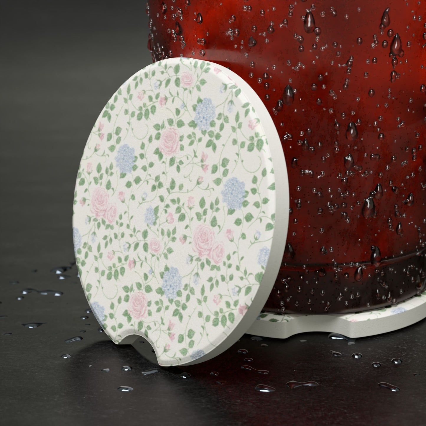 Flora Soapstone Car Coaster