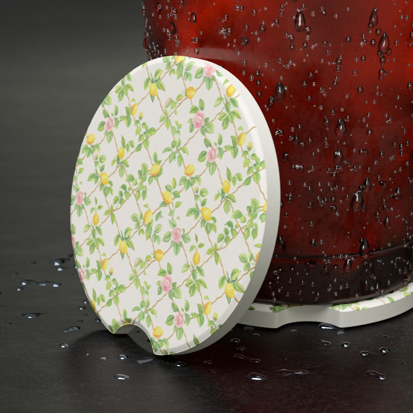 Lemon Lattice Soapstone Car Coaster