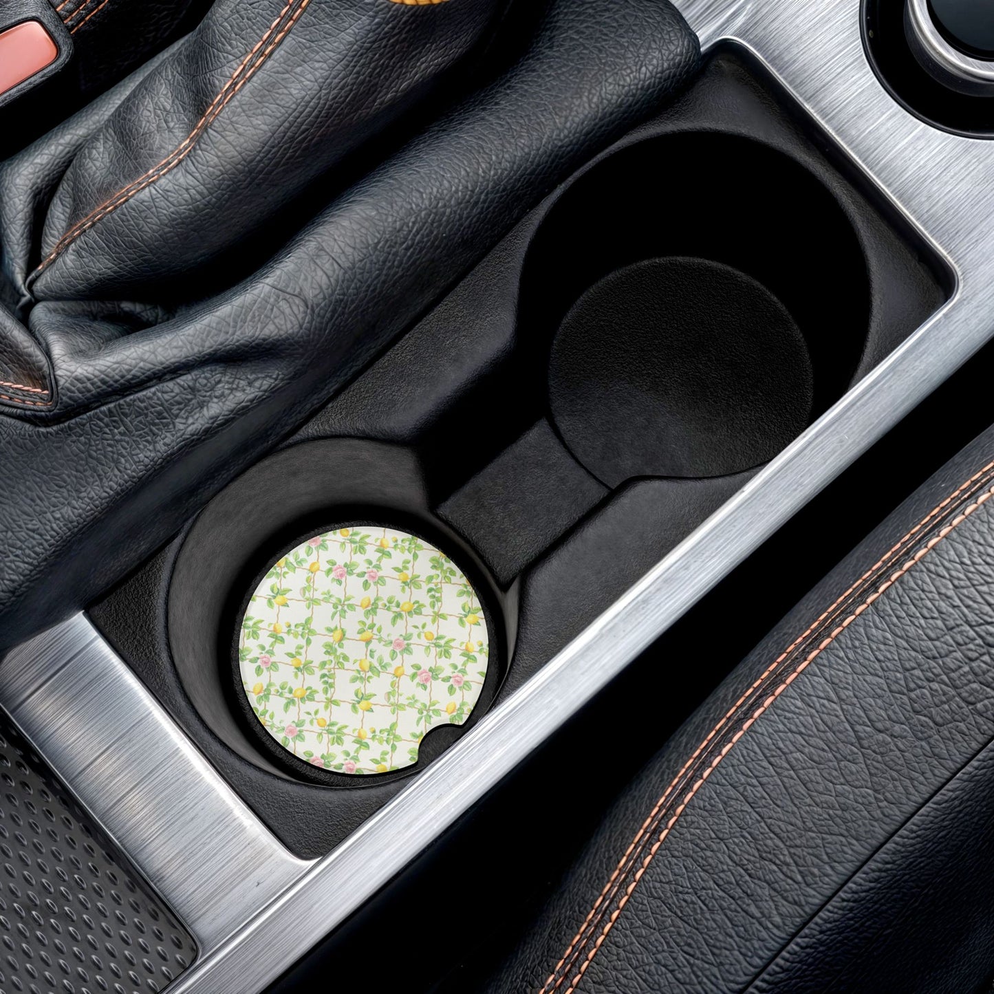 Lemon Lattice Soapstone Car Coaster