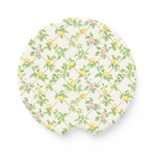 Lemon Lattice Soapstone Car Coaster
